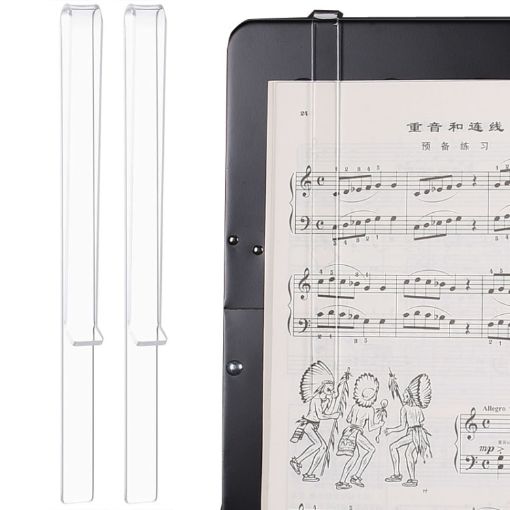 PJ1226 Music Spectrum Clipplane Tablature Clip - 1 Pair (Transparent) - 1