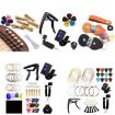 34 PCS Folk Wood Bass Guitar Tuning Clip Tuner Instrument Set - 2