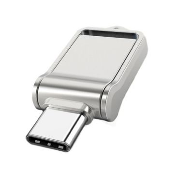 64GB USB 2.0 & Type-C Dual-purpose High Speed Mini U Disk (Silver) - 1