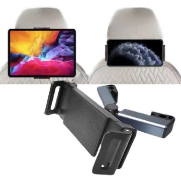 Rotatable Car Rear Pillow Phone Tablet Holder Bracket - Black - 1