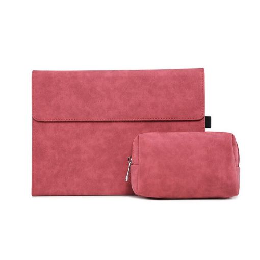 Microsoft Surface Pro 9 Tablet Case Holder - Red Sheepskin + Power Bag - 1