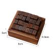 Vintage Wooden Alphabet & Number Stamps Set - 28PCS Cursive Capital - 3