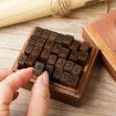 Vintage Wooden Alphabet & Number Stamps Set - 28PCS Cursive Capital - 4