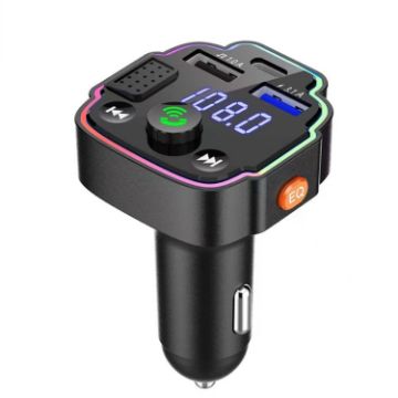 Q8 Car Bluetooth FM Transmitter with Dual USB 3.1A Quick Charge & Light - 1