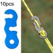 10pcs Blue Aluminum Alloy S-shaped Umbrella Rope Buckle for Outdoors - 1