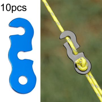 10pcs Blue Aluminum Alloy S-shaped Umbrella Rope Buckle for Outdoors - 1