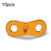 10pcs Orange Aluminum Tent Rope Buckle for Camping Canopy Adjustment - 1