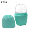 2pcs Olive Green Face Ice Roller Massage Silicone Tray L-03-01 - 1