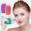 2pcs L-03-01 Face Ice Roller Massage Tray - Blue Silicone with Hole - 5