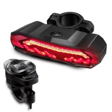 SF31 Bicycle Smart Brake Taillight USB LED Alerter for Night Riding (Black) - 1