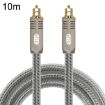 EMK YL/B 10m Transparent Gray Optical Fiber Audio Cable Square to Square - 1