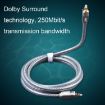 EMK YL/B 10m Transparent Gray Optical Fiber Audio Cable Square to Square - 6