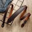 Cowhide Leather Camera Strap - Deep Coffee, Outdoor Photography Neck Strap - 1