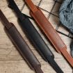 Cowhide Leather Camera Strap - Deep Coffee, Outdoor Photography Neck Strap - 3