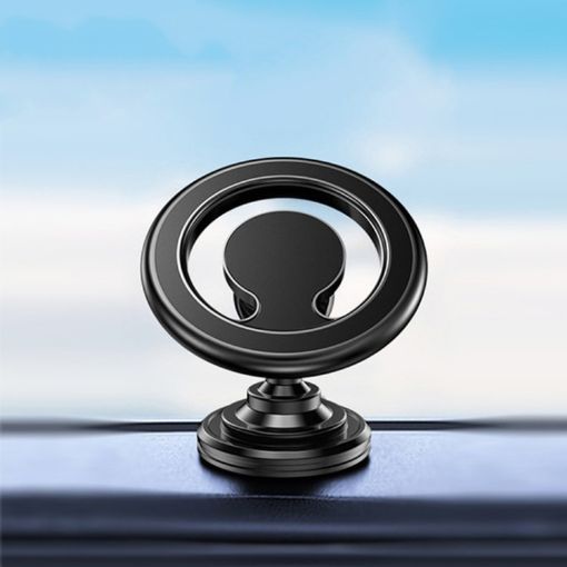 D19 Car Magnetic Phone Holder Rotatable Metal Bracket, Black Sticker - 1