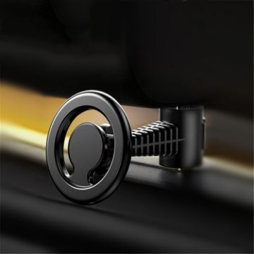D19 Car Magnetic Phone Holder Rotatable Metal Bracket, Seat Black - 1
