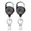 Vintage Compass Map Badge Holder - 2pcs Retractable 65cm Reel (Mandala) - 1