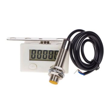 5 Display Digital Counter with Magnetic Sensor Switch, Nickel-plated Copper - 1
