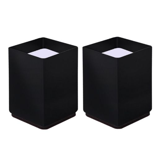 Furniture Carbon Steel Heightening Foot Pad Set, Square 6x10cm, Black - 1