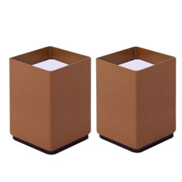 2pcs Furniture Carbon Steel Heightening Foot Pad, Square 6x10cm Brown - 1