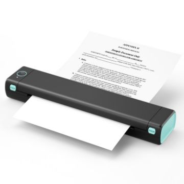 M08F Bluetooth Wireless Handheld Portable Thermal Printer A4 Black Green - 1