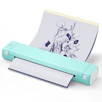 M08F Bluetooth Wireless Portable Thermal Printer - Green Tattoo Edition - 1