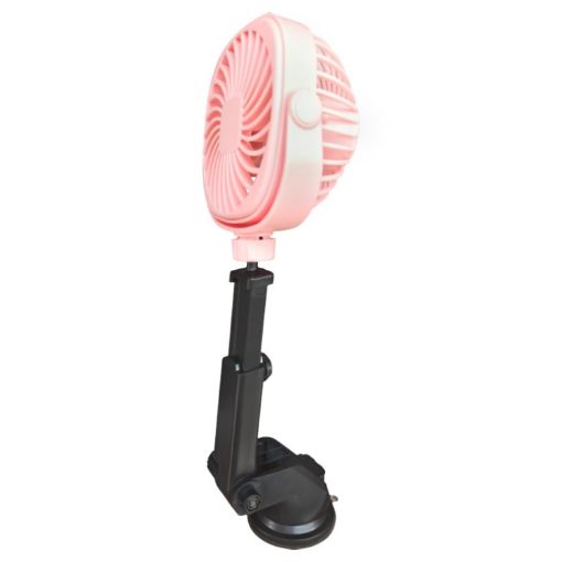 Pink Car Suction Cup Fan for Desktop, Dormitory, Office, Kitchen - 1