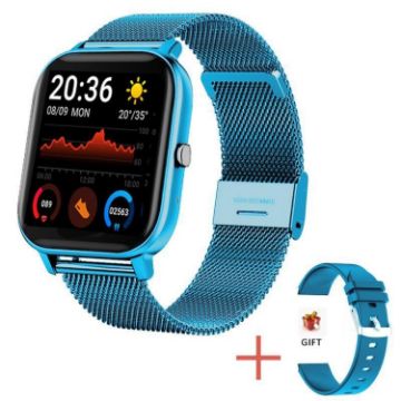 H10 1.69" Bluetooth Call Smart Watch, Heart Rate/BP Monitor, Blue - 1