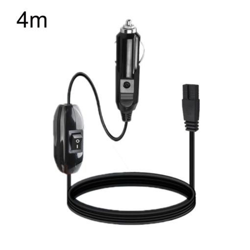 12V/24V Car Refrigerator Power Cord, 4m Cable with Switch Plug - 1