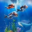 Fish Tank Diver Ornaments - 2pcs Aquarium Decorations, Regular Pink - 6