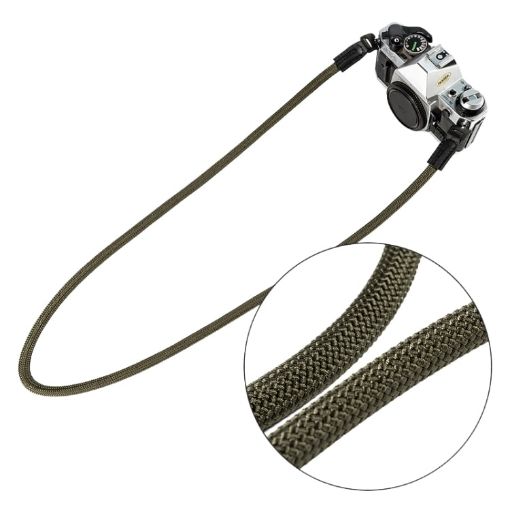 Green Climbing Rope Camera Strap - Retro Wearable SLR Shoulder Strap - 1