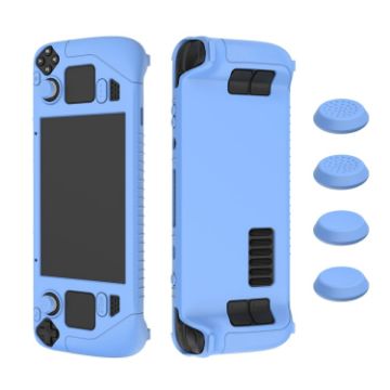 Steam Deck Controller Silicone Cover & 4 Key Caps - Luminous Blue - 1