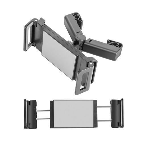 Black Car Back Seat Rotating Telescopic Phone Tablet Holder - 1