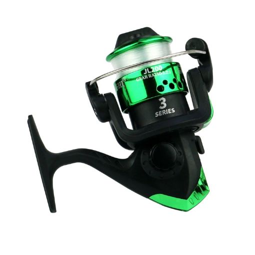 YUMOSHI JL200 Spinning Reel With Line - Electroplated Green Finish - 1