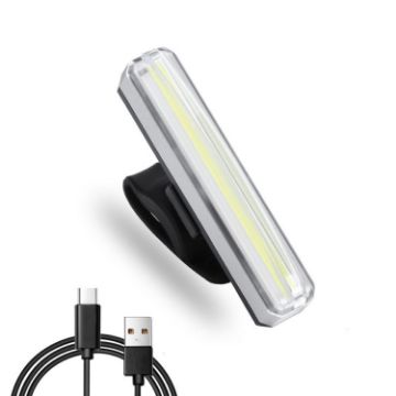 USB Rechargeable Waterproof Bicycle Tail Light - Night Riding Warning (White) - 1