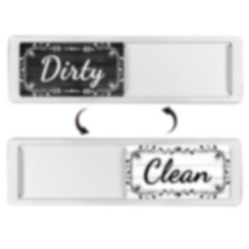 Silver Wood Grain Lace Dishwasher Magnet Clean Dirty Sign, Double-Sided - 1
