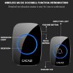 CACAZI A10DC Wireless Doorbell, Battery Powered, Waterproof, White - 4