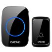CACAZI A06-DC Wireless Waterproof Music Doorbell, Battery Powered, Black - 1