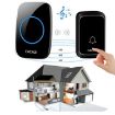 CACAZI A06-DC Wireless Waterproof Music Doorbell, Battery Powered, Black - 2