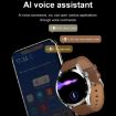 Waterproof Smart Call Watch with NFC, Silver-Brown Leather & Red Silicone - 7