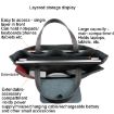 Elastic Button Laptop Handbag - Waterproof PU, 13.3/14 inch, Black - 4