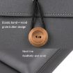Elastic Button Laptop Handbag - Waterproof PU, 13.3/14 inch, Black - 5