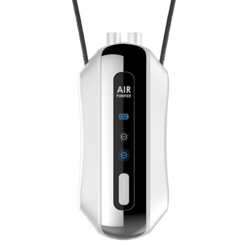 Portable Negative Ion Air Purifier - Rope Style, White, Neck Hanging - 1