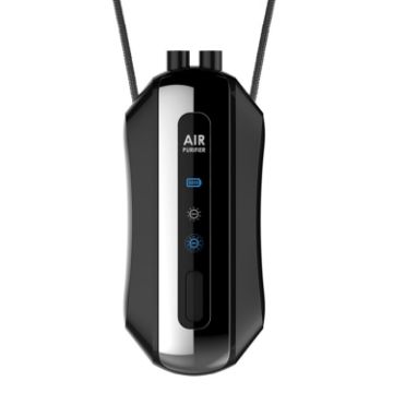 Black Portable Negative Ion Air Purifier - Rope Style Hanging Neck Purifier - 1