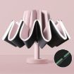 Pink 20 Bone Reverse Double Bone Automatic Folding Sunshade Umbrella - 1