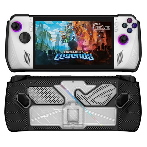 ASUS Rog Ally Game Console PC+TPU Case Cover with Bracket (Black/Transparent) - 1