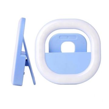Rechargeable Blue Clip Ring Selfie Light for Mobile Phone Fill Light - 1