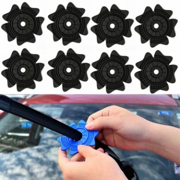 Universal Car Wiper Hole Cover - PVC Dustproof Snowproof Pad (Black) - 1