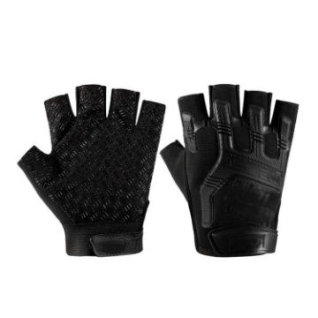 Non-slip Silicone Half-finger Gloves for Outdoor Sports - Black - 1
