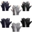 Ice Silk Thin Sunscreen Gloves - Non-slip Fishing & Riding (Blue) - 2